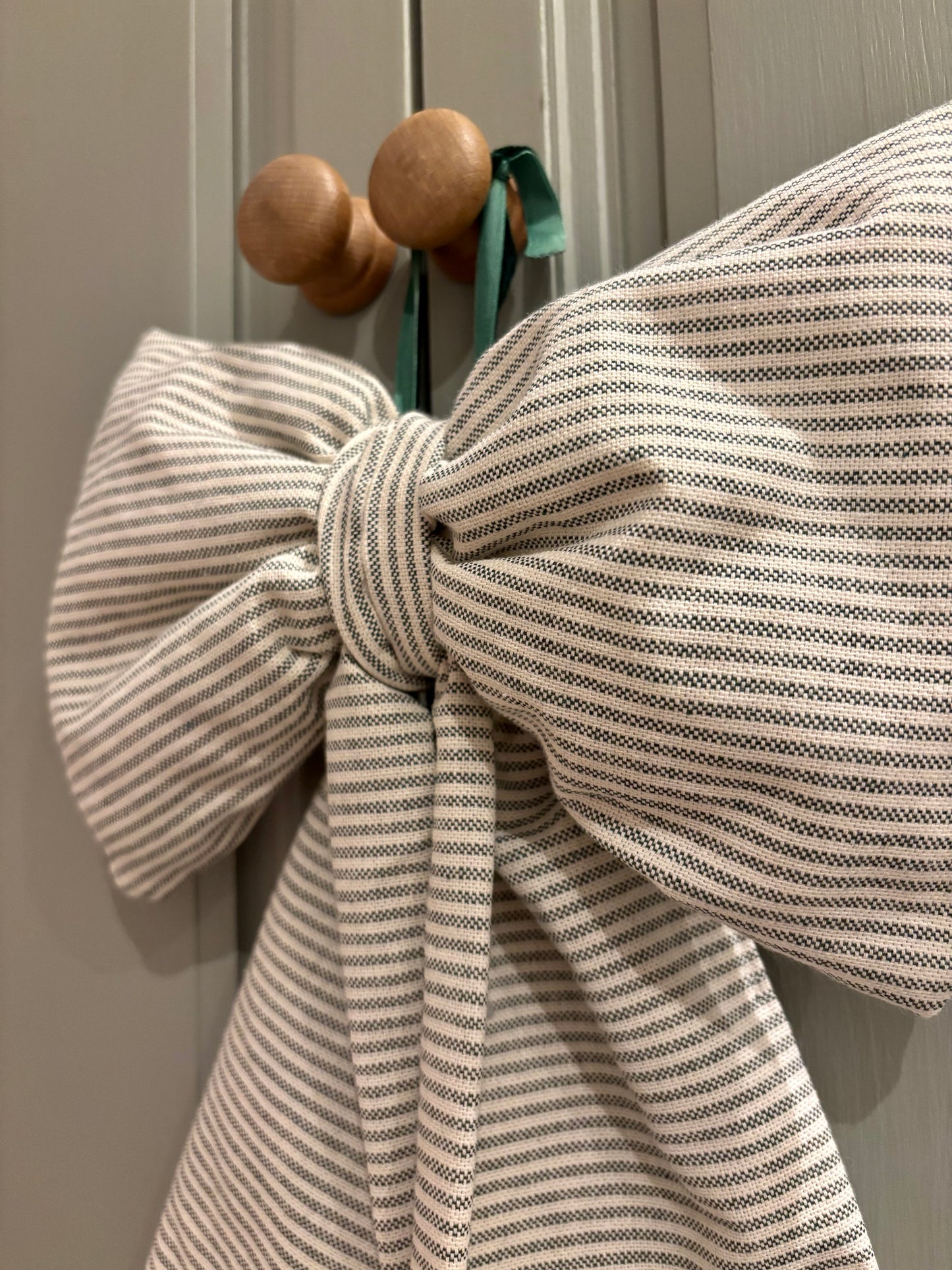 Green Striped Bow