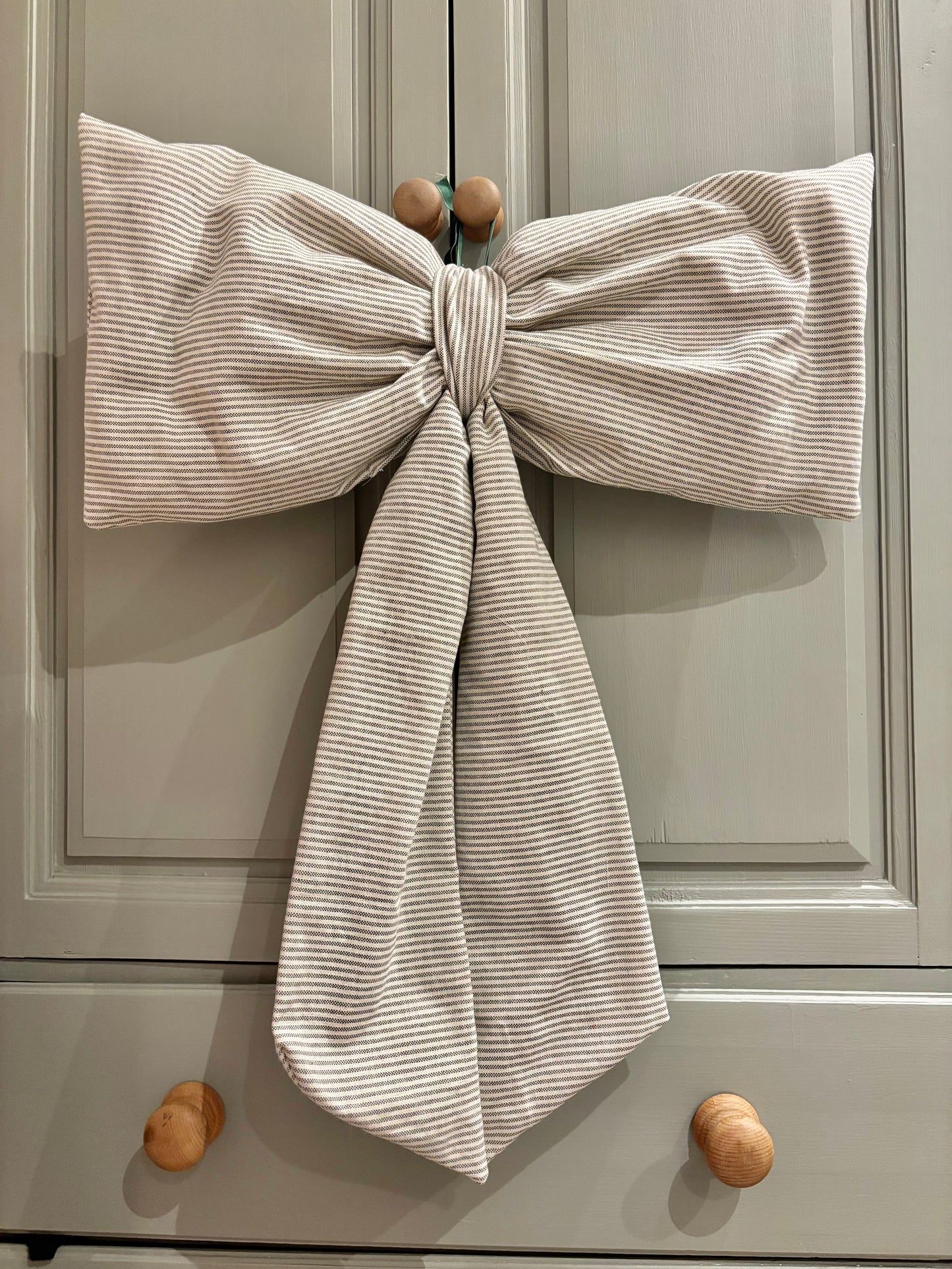 Green Striped Bow
